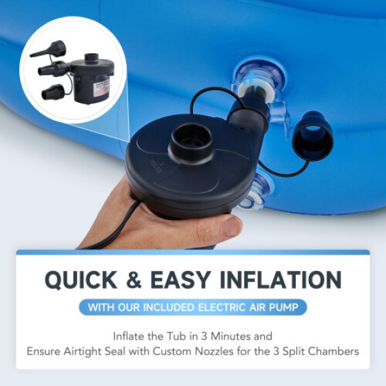 CO-Z Inflatable Portable Adult Bathtub, Foldable Standalone PVC Bathtub with Electric Pump, Non-Slip Inflatable Pool, Suitable for Adult and Child Spa Bathtub